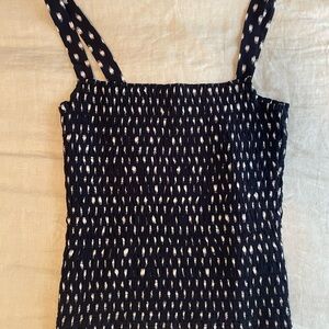 Madewell Smocked Tank Top in Shibori Dot Print - NWT